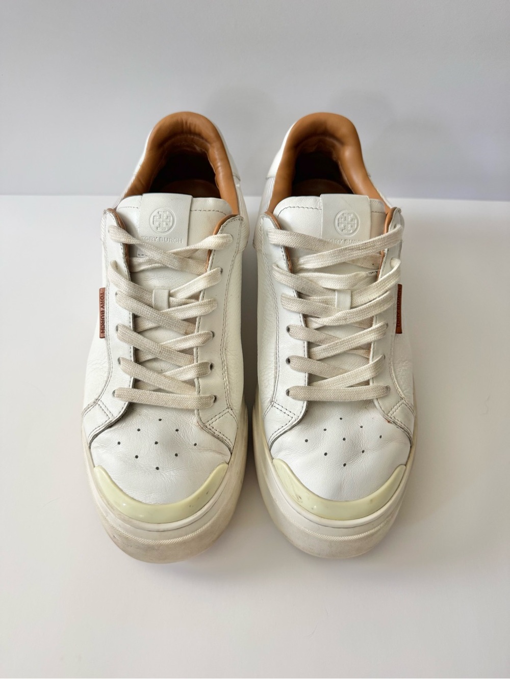 Tory Burch White Leather Ladybug Sneakers